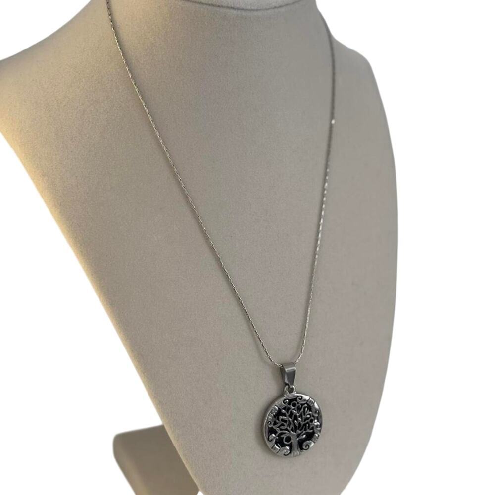 Tree of Life Necklace Silver Pendant Celtic Norse Viking Stainless Steel - Picture 2 of 6